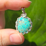 Kingman Turquoise Pendant – 23ct Estate Stone - Sterling Silver Claw Embrace - Rock Your World 