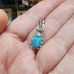 Dainty Ocean Blue Larimar Pendant Sterling Silver