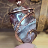 Picture Jasper Pendant – Dusty Pink Mauve + Lavender Scene in Copper