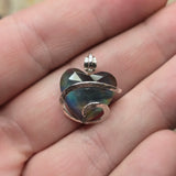 Aurora Opal Dark Heart Pendant Sterling Silver Pendant