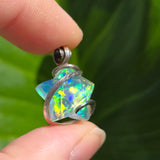 Aurora Opal Rainbow Star Pendant - Sterling Silver - Lab-Grown Magic