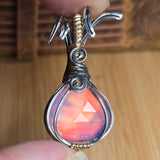 Aurora Opal Onion Pendant – Sterling Silver + 14kt Gold Fill