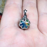 Petite Elven Aurora Opal Pendant In Sterling Silver