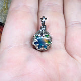 Petite Elven Aurora Opal Pendant In Sterling Silver