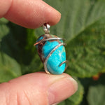 Sky Blue Turquoise with Red-Brown Matrix Pendant – Sterling Silver