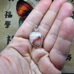Natural Pink Rhodochrosite Pendant in Sterling Silver