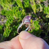 Melody Stone Super Seven Amethyst Crystal Ring in Sterling Silver Sz 7