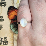 Large Oval Rainbow Moonstone Ring in Sterling Silver Ring Sz 8.75