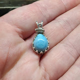 Petite Pastel Blue Larimar Pendant Sterling Silver