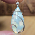 Sky Plume & Aurora Opal Triplet Pendant – Cloudlight in Sterling Silver