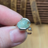 Seafoam Green Aquamarine Ring sz 5.5 – Sterling Silver Natural Crystal