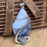 Dendritic Quartz & Common Opal Pendant – Winter Ridge in Sterling Silver