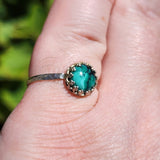 Natural Turquoise Ring Size 8 – Veined Green-Blue Sterling Silver