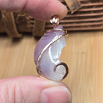 Violet Geode Pendant – Quartz Crystal Bloom in 14kt Rose Gold Fill