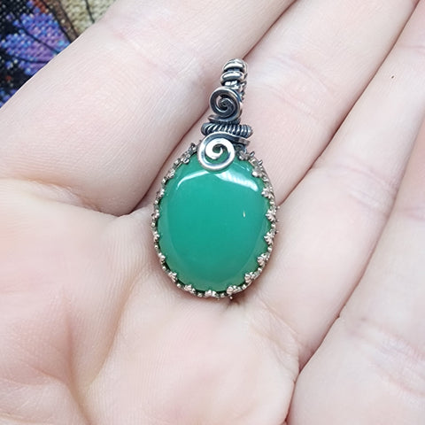 Caribbean Green Gem Chrysoprase Pendant Necklace - Rock Your World 