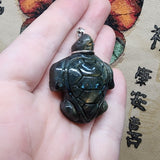 Carved Golden Labradorite Sea Turtle Pendant in Sterling Silver