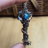 Boulder Opal Keepers Key – Sterling Silver + 14kt Rose Gold Fill