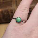 Turquoise Ring Size 9.5 – Apple Green to Teal Gradient in Copper + Silver