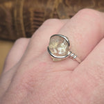 Raw Light Pink Oregon Sunstone Ring Size sz 11.5 - Sterling Silver
