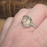 Raw Light Pink Oregon Sunstone Ring Size sz 11.5 - Sterling Silver