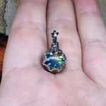 Petite Elven Aurora Opal Pendant In Sterling Silver