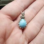 Petite Pastel Blue Larimar Pendant Sterling Silver