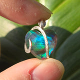 Aurora Opal Dark Heart Pendant – Sterling Silver Pendant