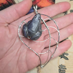 Mystic Hopper – One-of-a-Kind Purple Labradorite Frog Pendant