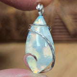 Sky Plume & Aurora Opal Triplet Pendant – Cloudlight in Sterling Silver