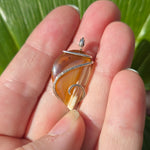Carnelian Agate Pendant – Tension Wrapped in Sterling Silver