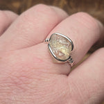 Raw Light Pink Oregon Sunstone Ring Size sz 11.5 - Sterling Silver