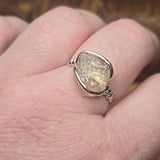 Raw Light Pink Oregon Sunstone Ring Size sz 11.5 - Sterling Silver