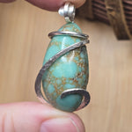 Vintage Turquoise Pendant – Sterling Spiral & Robin’s Egg Revival - Rock Your World 