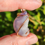 Violet Geode Pendant – Quartz Crystal Bloom in 14kt Rose Gold Fill