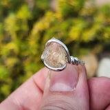 Raw Oregon Sunstone Ring sz 8 - Sterling Silver