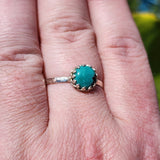 Natural Turquoise Ring sz 12 – Sterling Silver Hammered Band