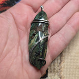 Green Fossil Wood Pendant – Sterling Silver - Oregon Jasper Replacement Petrified Wood