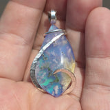 Mossy Sky Agate Pendant – Sterling & Aurora Opal Triplet - Rock Your World 