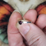 Garnet Stacking Ring in Sterling Silver Sz 6