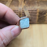 Raw Crystal Copper Ring sz 7 – Raw Sky Blue Aquamarine Beryl