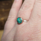 Turquoise Ring Size 10 – Ocean Matrix in Copper + Sterling Silver