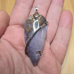Mossy Burro Creek Agate Pendant in Sterling Silver