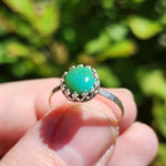 Natural Turquoise Ring sz 8.75 – Eclipse Blue-to-Green Cab in Sterling Silver