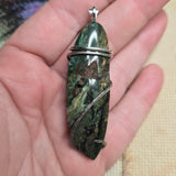 Green Fossil Wood Pendant – Sterling Silver - Oregon Jasper Replacement Petrified Wood