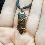 Australian Boulder Opal Pendant in 14kt Rose Gold Filled - Bright Drop