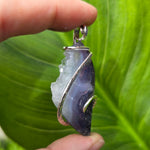 Purple Red Agate Crystal Pendant – Sterling Silver One-of-a-Kind