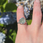 Seafoam Green Aquamarine Ring sz 5.5 – Sterling Silver Natural Crystal