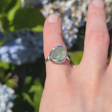 Seafoam Green Aquamarine Ring sz 5.5 – Sterling Silver Natural Crystal