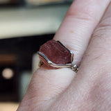 Pink Tourmaline Crystal Ring in Sterling Silver Sz 6.5