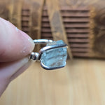 Aquamarine Crystal Ring – sz 7.5 – Clear Blue Natural Beryl